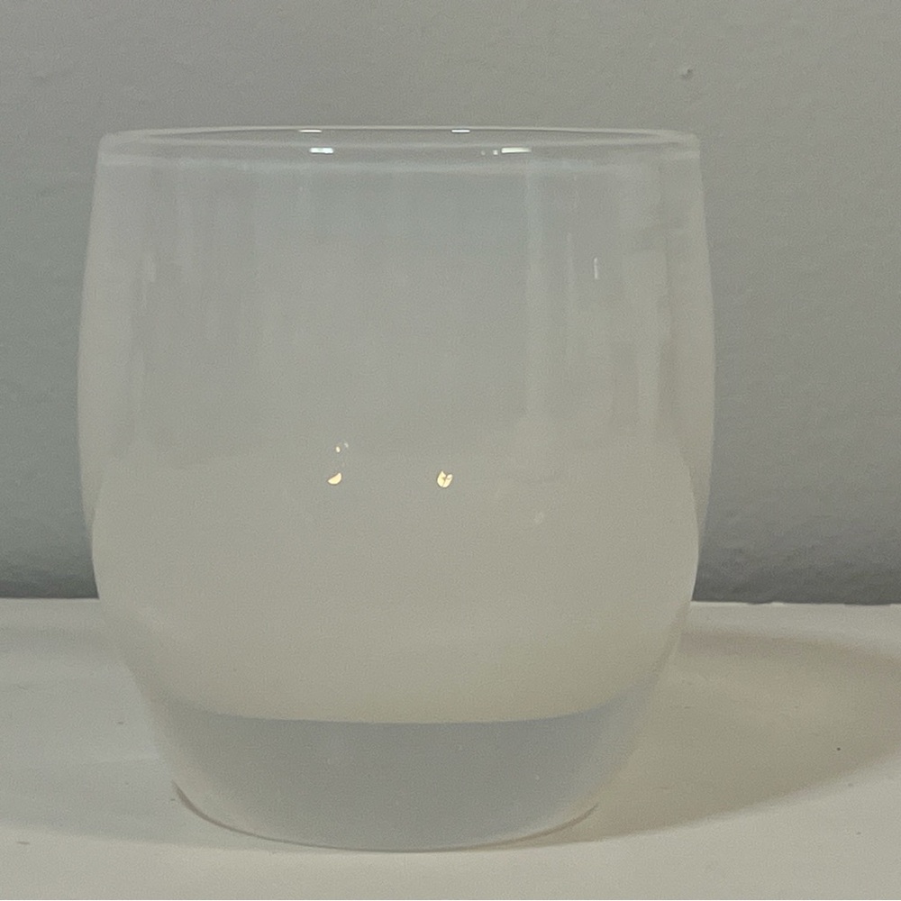 Glassy Baby Milky White Pre Triskelion Votive Holder